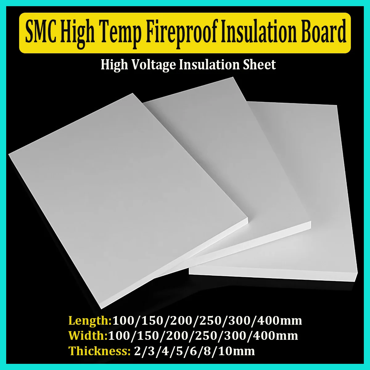 SMC High Temp Fireproof Insulation Board, Flame Retardant for Electric Box, High Voltage Insulation Sheet, Customizable